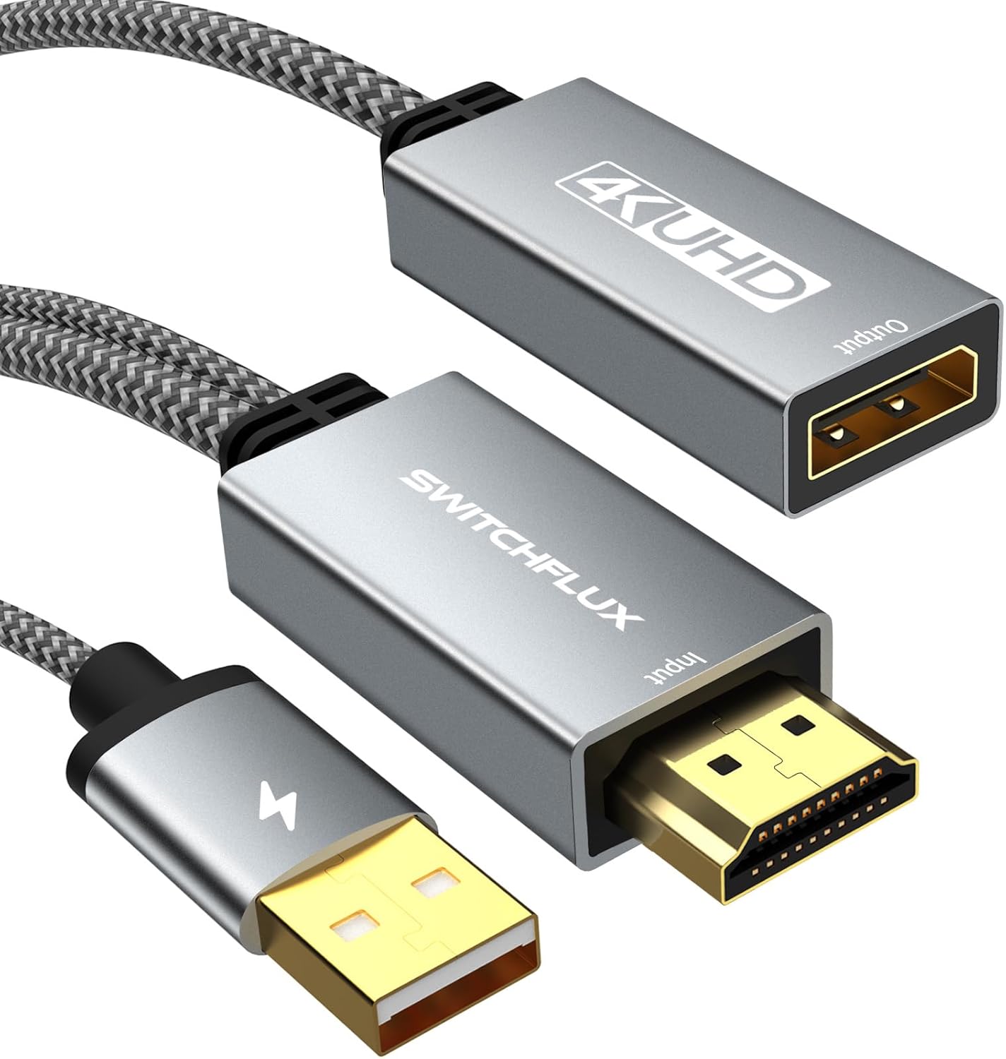 Adaptador HDMI a Displayport, 4K 60Hz HDMI activo macho a DP hembra adaptador convertidor de alta velocidad HDCP 2.2 cable para PC, NVIDIA, AMD, NS,
