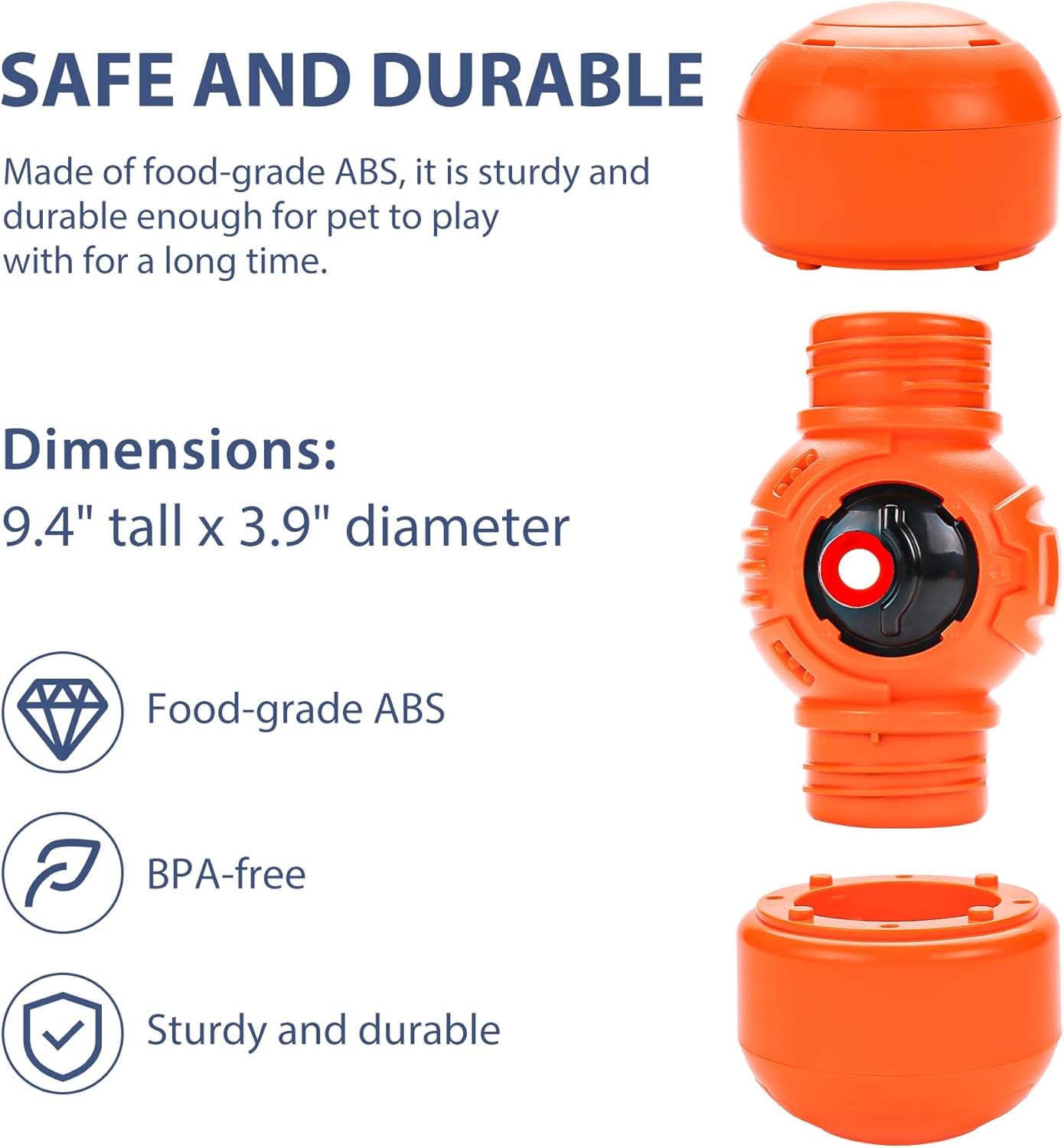 Juguete de rompecabezas para perros, alimentador de rompecabezas para perros, dispensador interactivo de golosinas para perros pequeños, naranja.