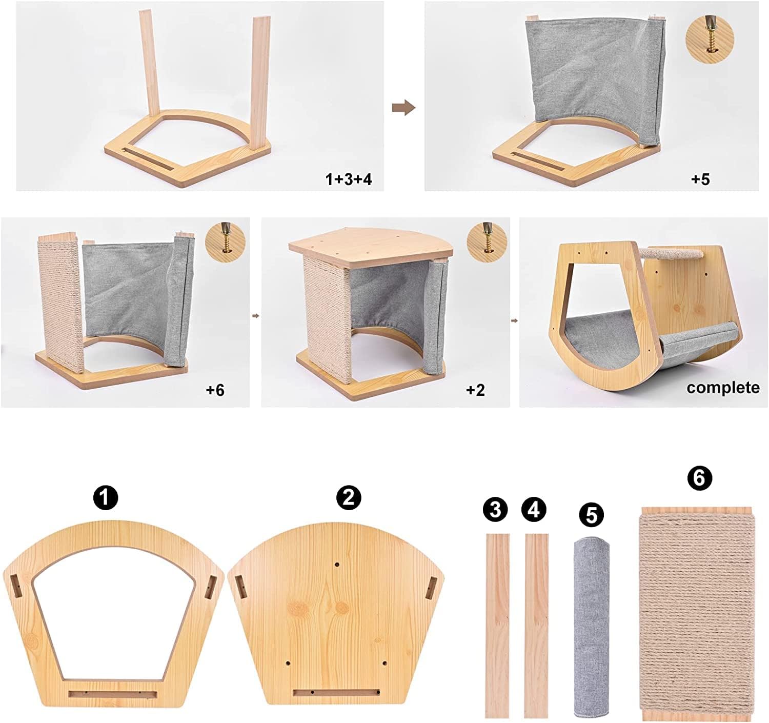 Cama para gatos montada en la pared, muebles de madera para gatos, casa de gato, perca para gatos, árbol de gato, estantes para gatos (ventilador)