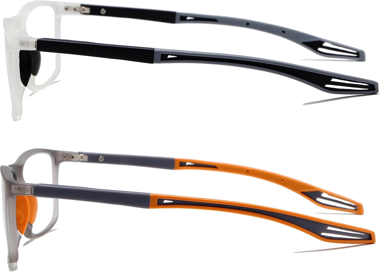 Gafas de lectura para hombre, 2 pares, estilo deportivo, cómodas y flexibles, con bloqueo de luz azul, lectores para hombres