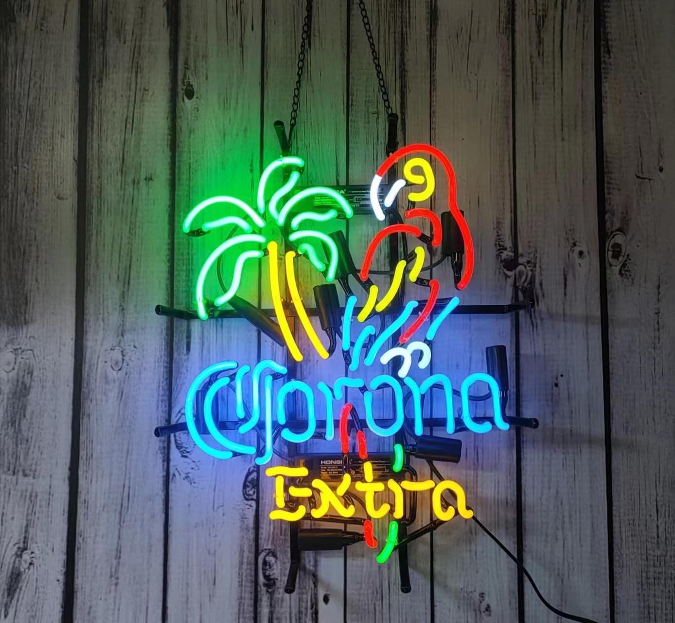 Eletina HHEE-002 – Letrero de neón con diseño de árbol de palmera extra, 20 x 16 pulgadas, para hombre, barra deportiva, pub, cerveza, luz de neón