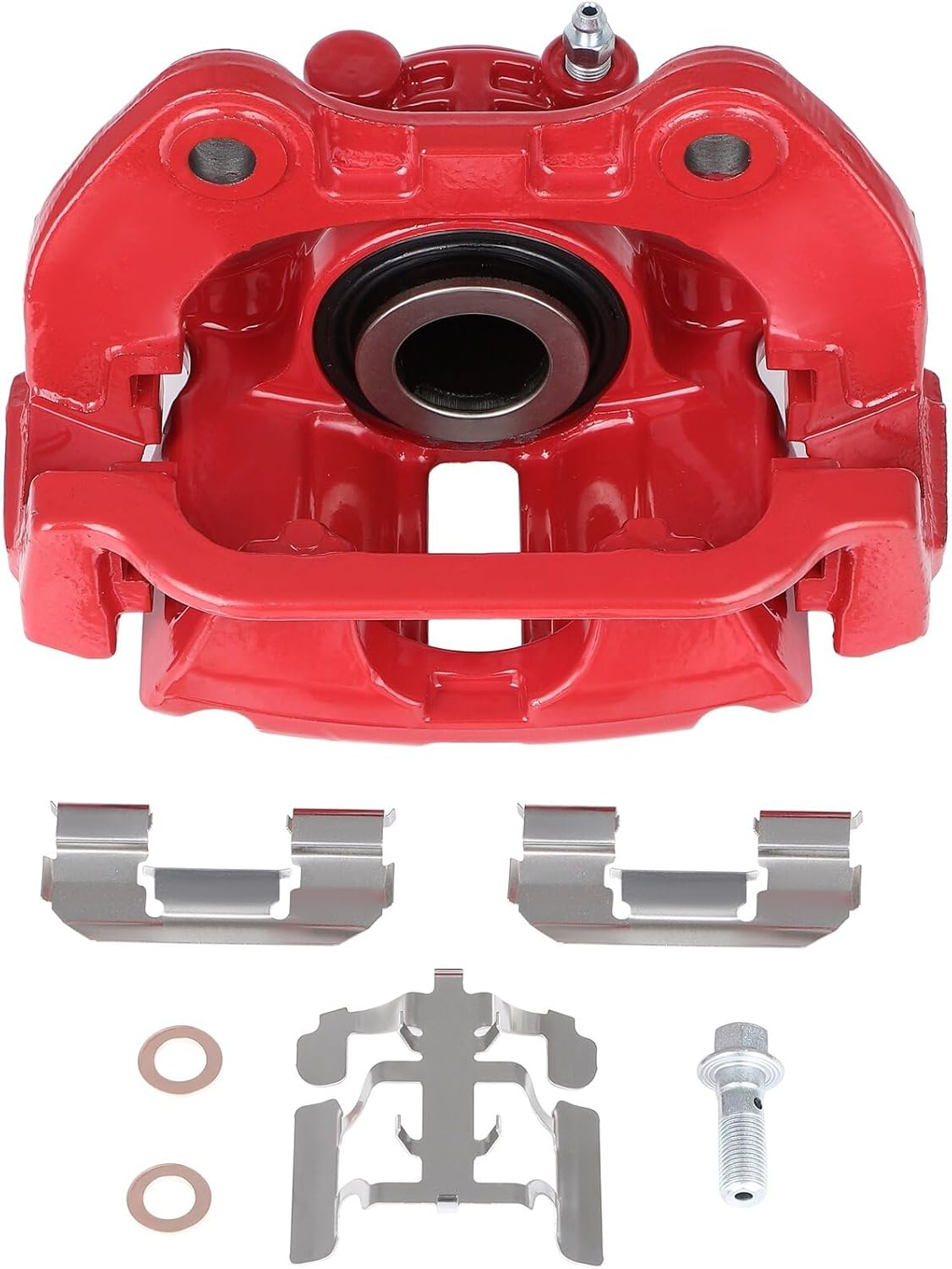 SCITOO Pinza de freno trasera derecha con soporte 18-B4727 rojo compatible para Cadillac 2000-2002 para Chevrolet 1999-2005 para GMC 1999-2005
