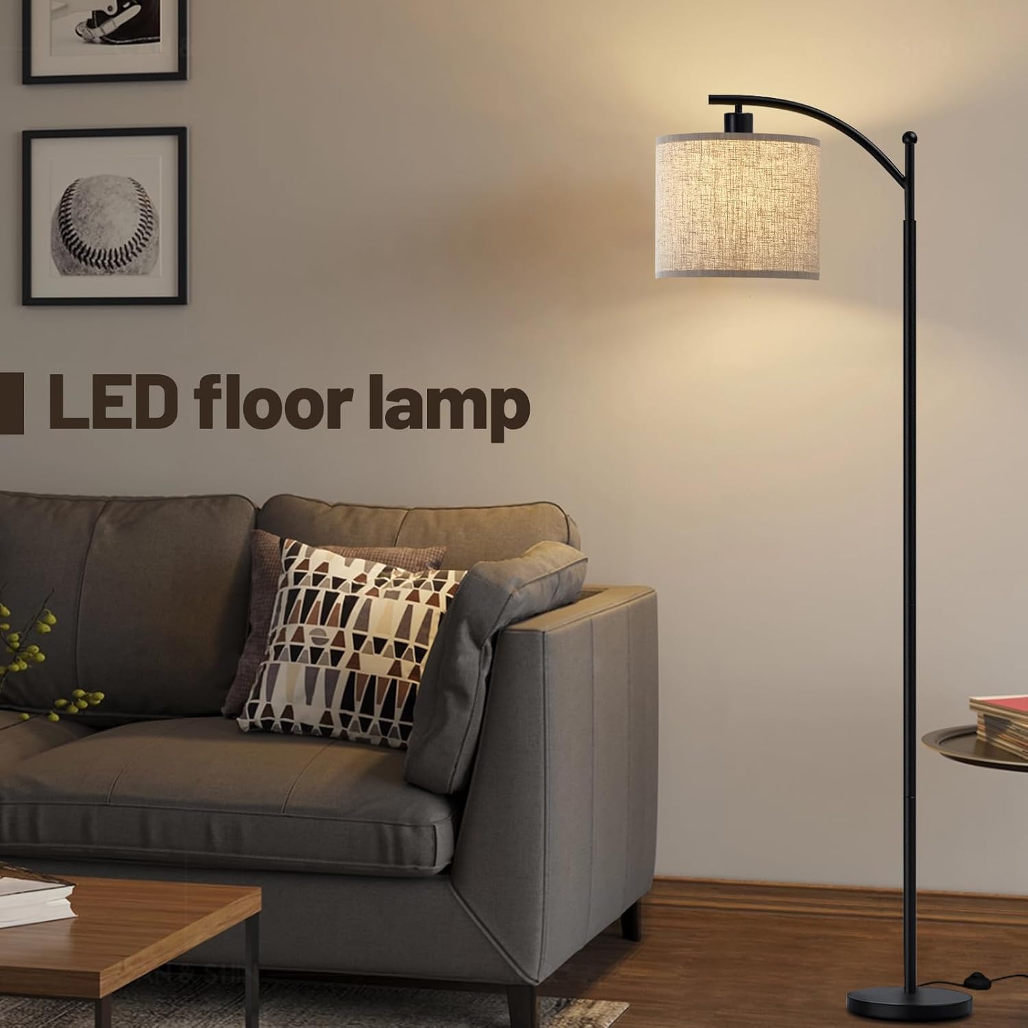 SANGFOR Lámpara de pie para sala de estar con 3 temperaturas de color, lámpara de pie LED para dormitorio, lámpara de pie bohemia para oficina,
