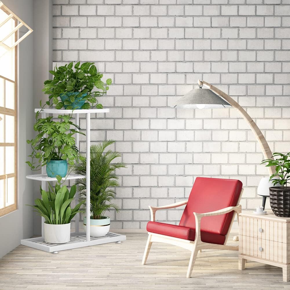 Soporte de metal para plantas de 3 niveles para plantas de interior y exterior, soporte alto para macetas de flores, estante para plantas, estante