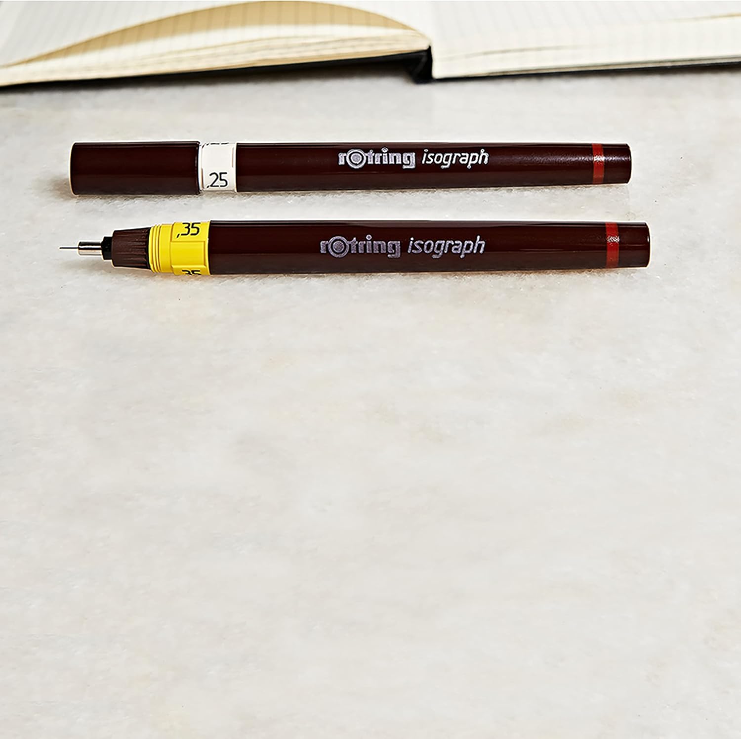 Rotring Isograph Plumas para dibujo técnico. Juego de 3 unidades, Marrón