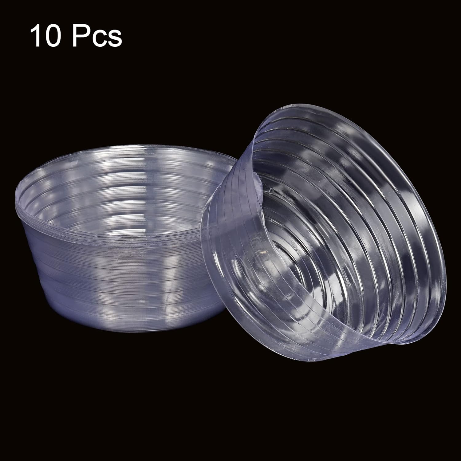 MECCANIXITY Platillo de plástico redondo para macetas de 8 pulgadas, bandeja de goteo para interiores y exteriores, transparente, paquete de 10