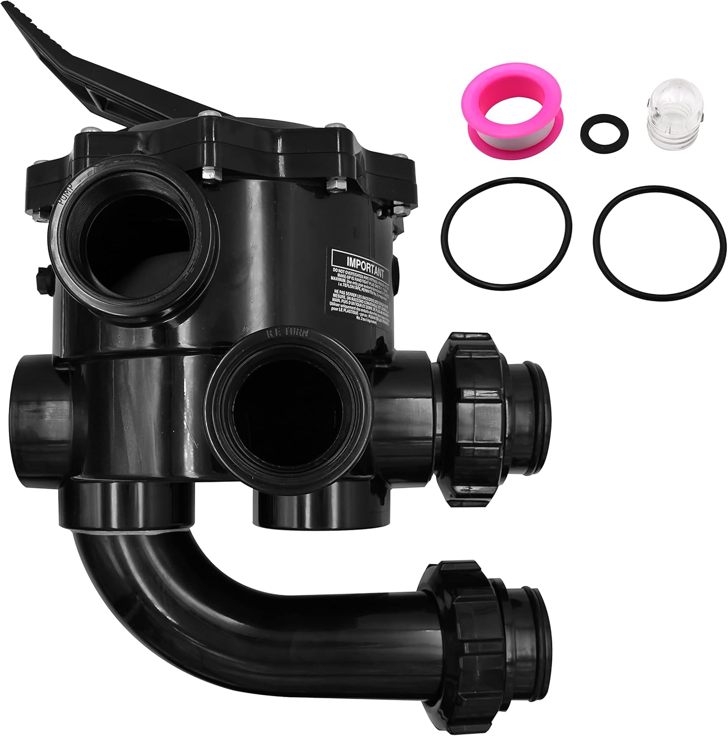 SP0715XR50 Válvula de control compatible con Hayward Pro Series Vari-Flo, repuesto para filtro DE válvula multipuerto de 2 pulgadas (negro)
