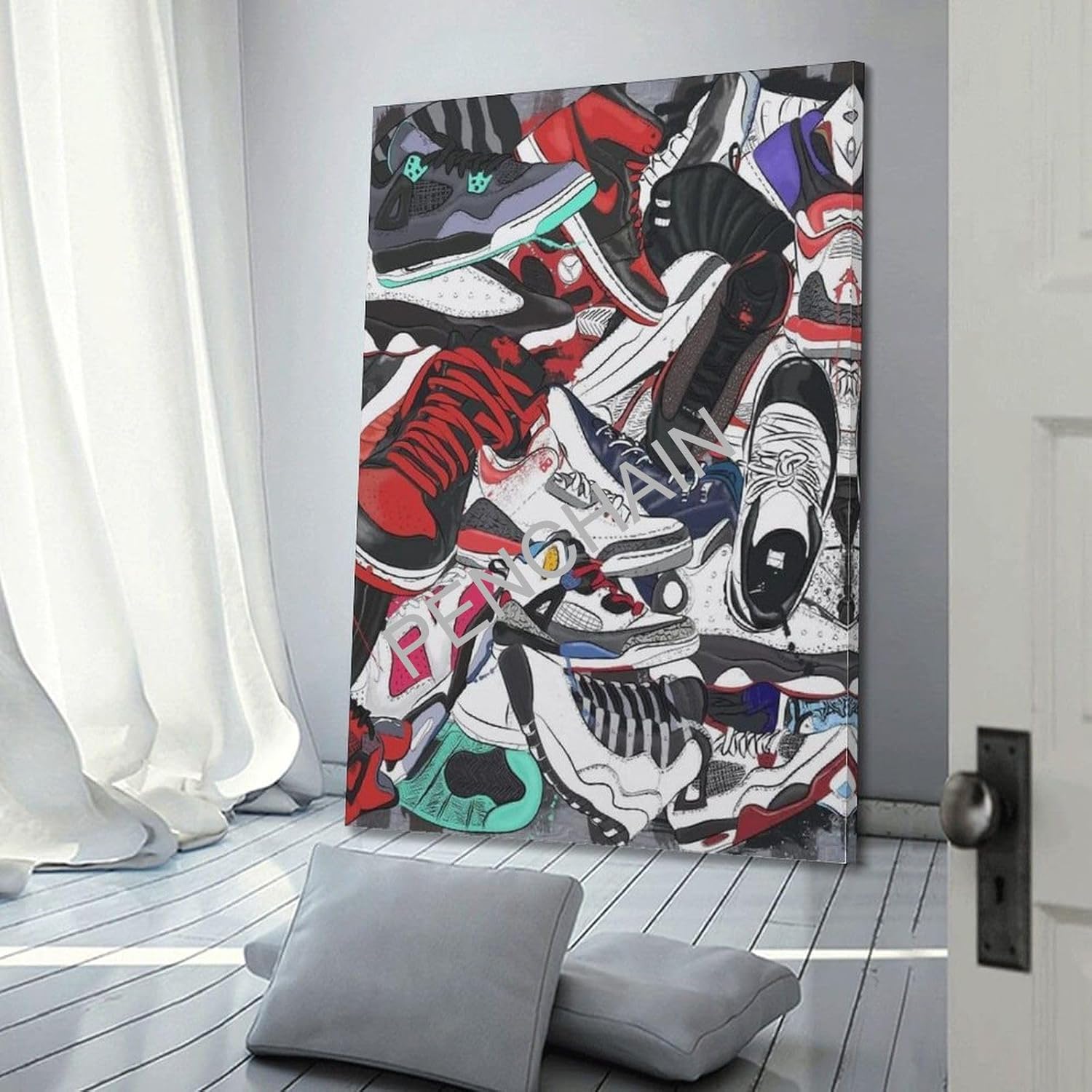 Pósteres artísticos de lona deportiva de lona genial, pósteres de decoración de tienda de zapatos, pósteres estéticos e impresiones en lienzo,