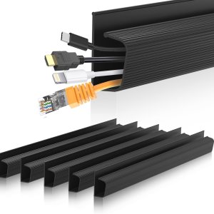 Organización de cables debajo del escritorio, canal J para gestión de cables para escritorio, ocultador de cables debajo del escritorio, fácil Organización de cables debajo del escritorio, canal J para gestión de cables para escritorio, ocultador de cables debajo del escritorio, fácil