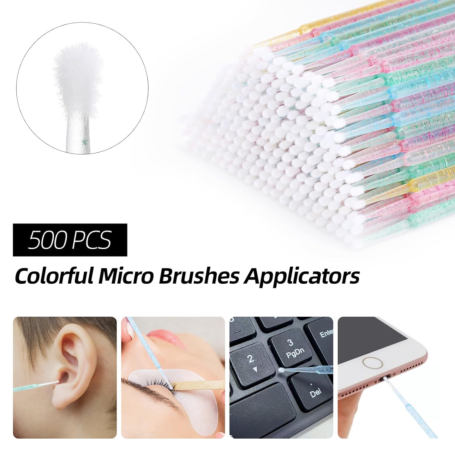 1500 varitas de rímel desechables, carretes de labios, micro hisopos, aplicadores de lápiz labial, brochas de pestañas, herramienta aplicadora de