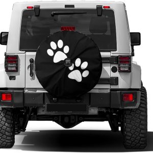 Foruidea Funda para neumático de repuesto con estampado de huellas y orificio de cámara de respaldo, para remolque, RV, SUV y muchos vehículos, 16 Foruidea Funda para neumático de repuesto con estampado de huellas y orificio de cámara de respaldo, para remolque, RV, SUV y muchos vehículos, 16