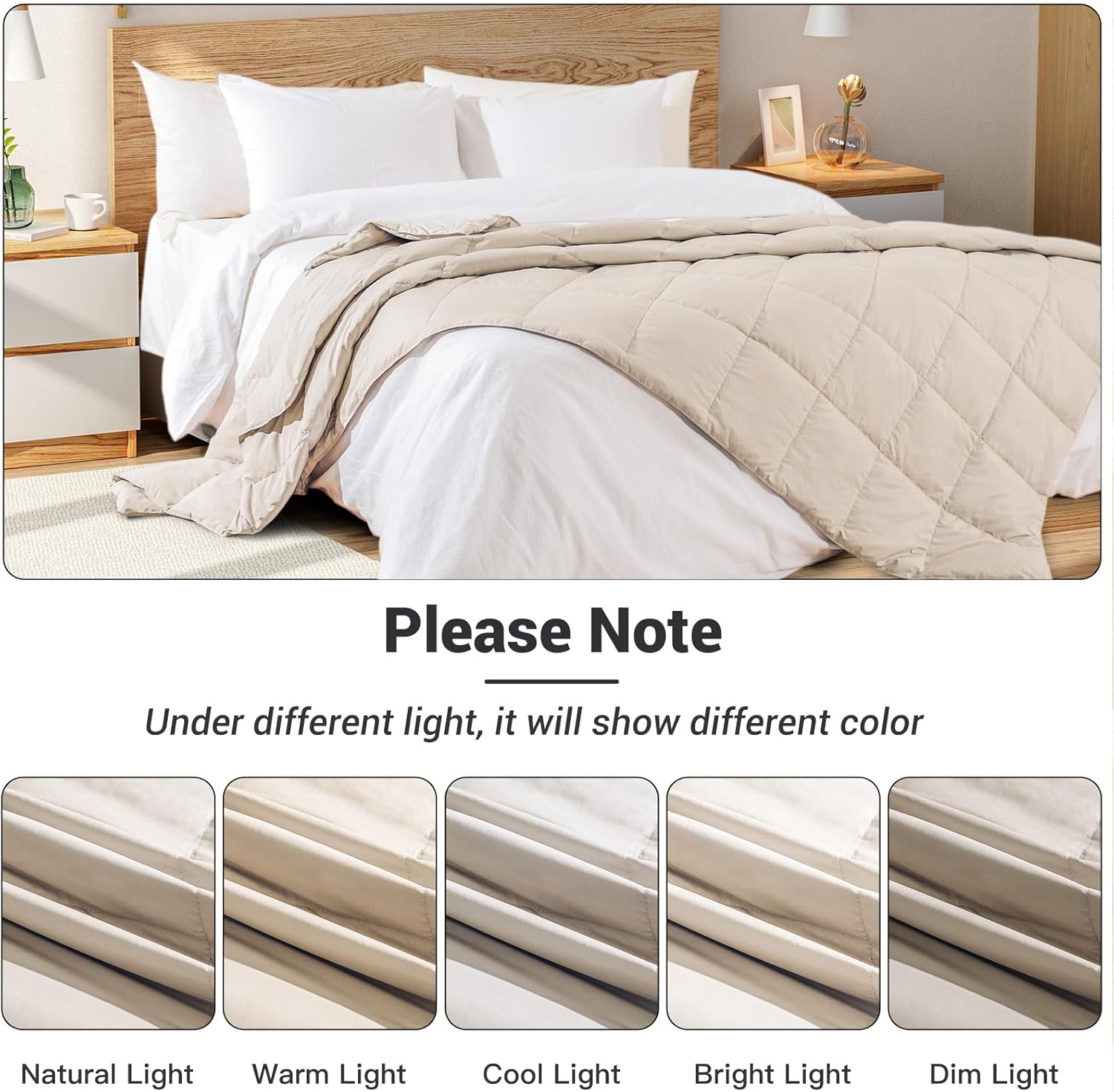 NEXHOME PRO Manta de plumón para sofá, manta suave y ligera, manta de plumas plegable para uso en interiores y exteriores, 50 x 70 pulgadas, caqui