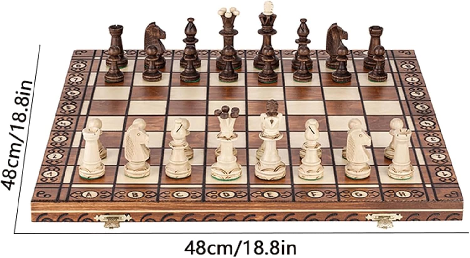 GAENZA Nuevo juego de ajedrez profesional, juego de ajedrez de madera plegable con piezas de ajedrez y ranuras de almacenamiento, juegos de mesa