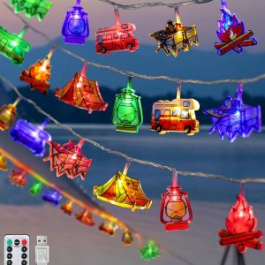 AceList Guirnalda de 20 luces LED para campamento, funciona con pilas y USB, mini cadena de queroseno impermeable para exteriores, perfecta para AceList Guirnalda de 20 luces LED para campamento, funciona con pilas y USB, mini cadena de queroseno impermeable para exteriores, perfecta para