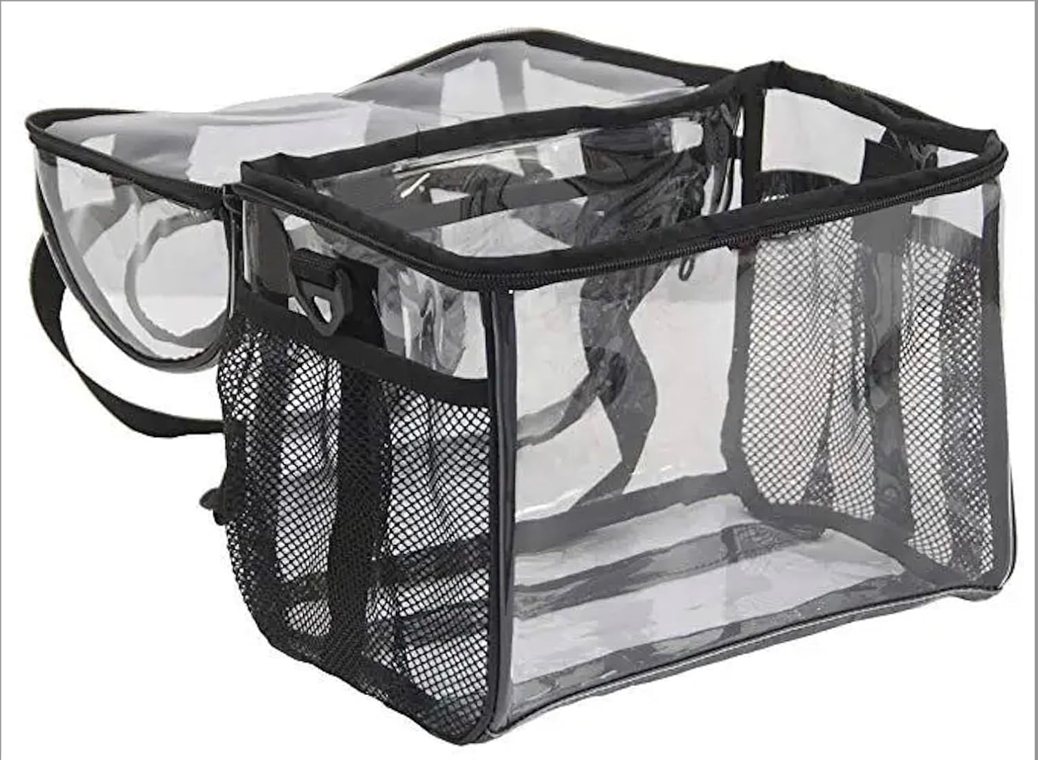 Bolsa de almuerzo transparente, aprobada por estadios, resistente, grande, reutilizable, material de PVC