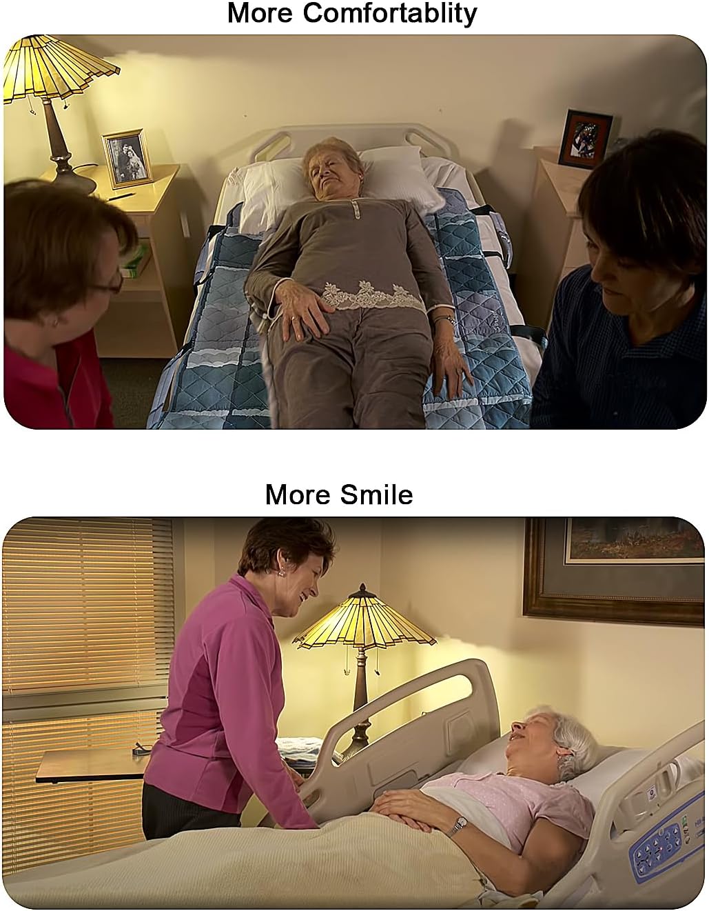 Almohadilla de cama de posicionamiento con asas, carcasa 100% algodón sábanas deslizantes transpirables para pacientes para prevenir llagas de cama