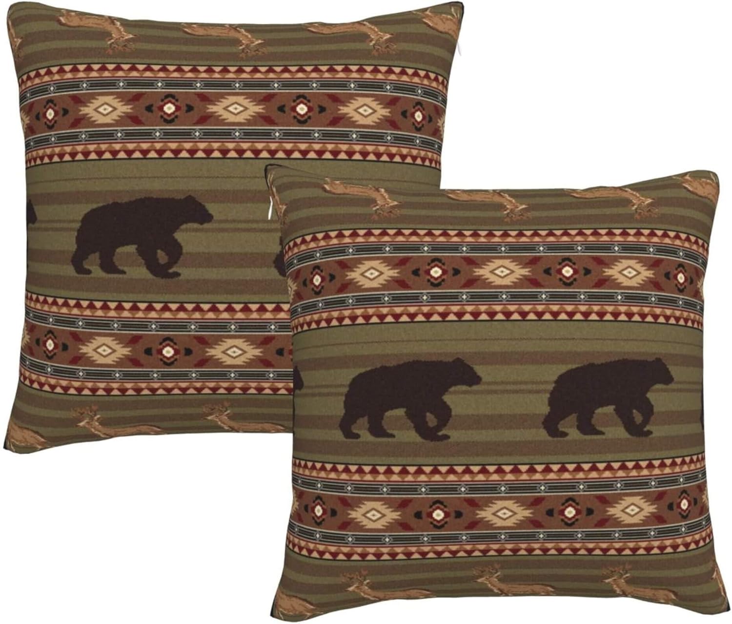 DATANSEN Juego de 2 fundas de almohada cuadradas de 18 x 18 pulgadas, fundas de almohada decorativas de terciopelo suave, fundas de cojín cuadradas