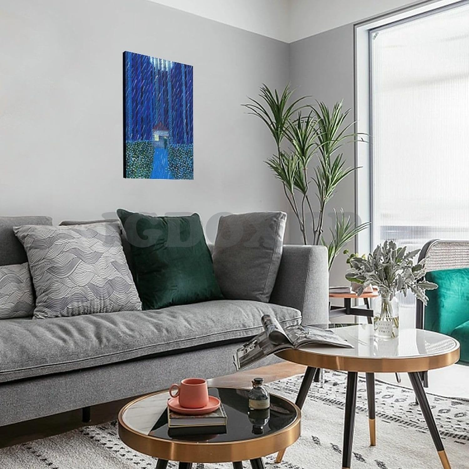 MAXCBD Matthew Wong – Póster de pintura de la casa azul, decoración de pared, imagen impresa, sala de estar, dormitorio, póster estilo marco de 12 x