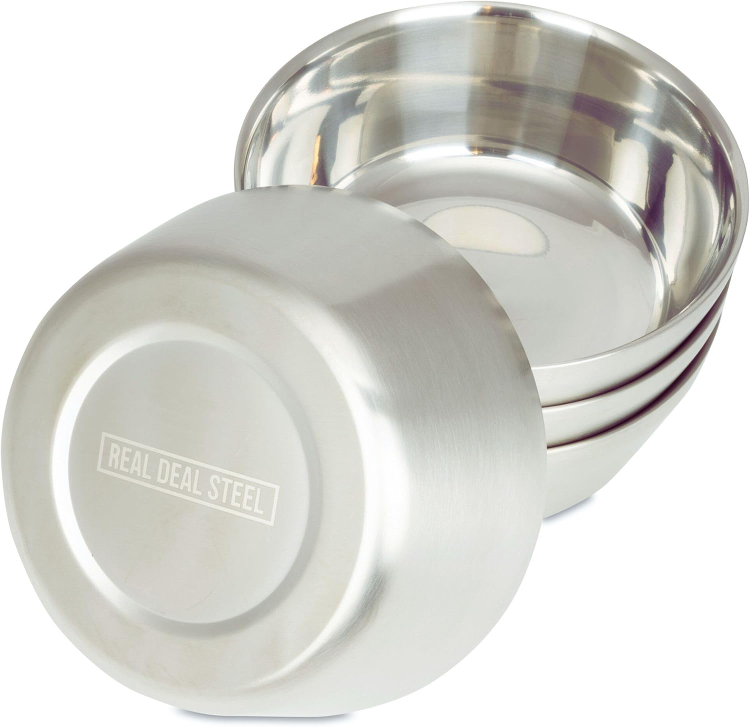 Cuencos aislados de acero inoxidable, cuencos de metal de doble pared de 20 onzas para helado, ensalada, sopa, cereales, servir, aperitivos, arroz,