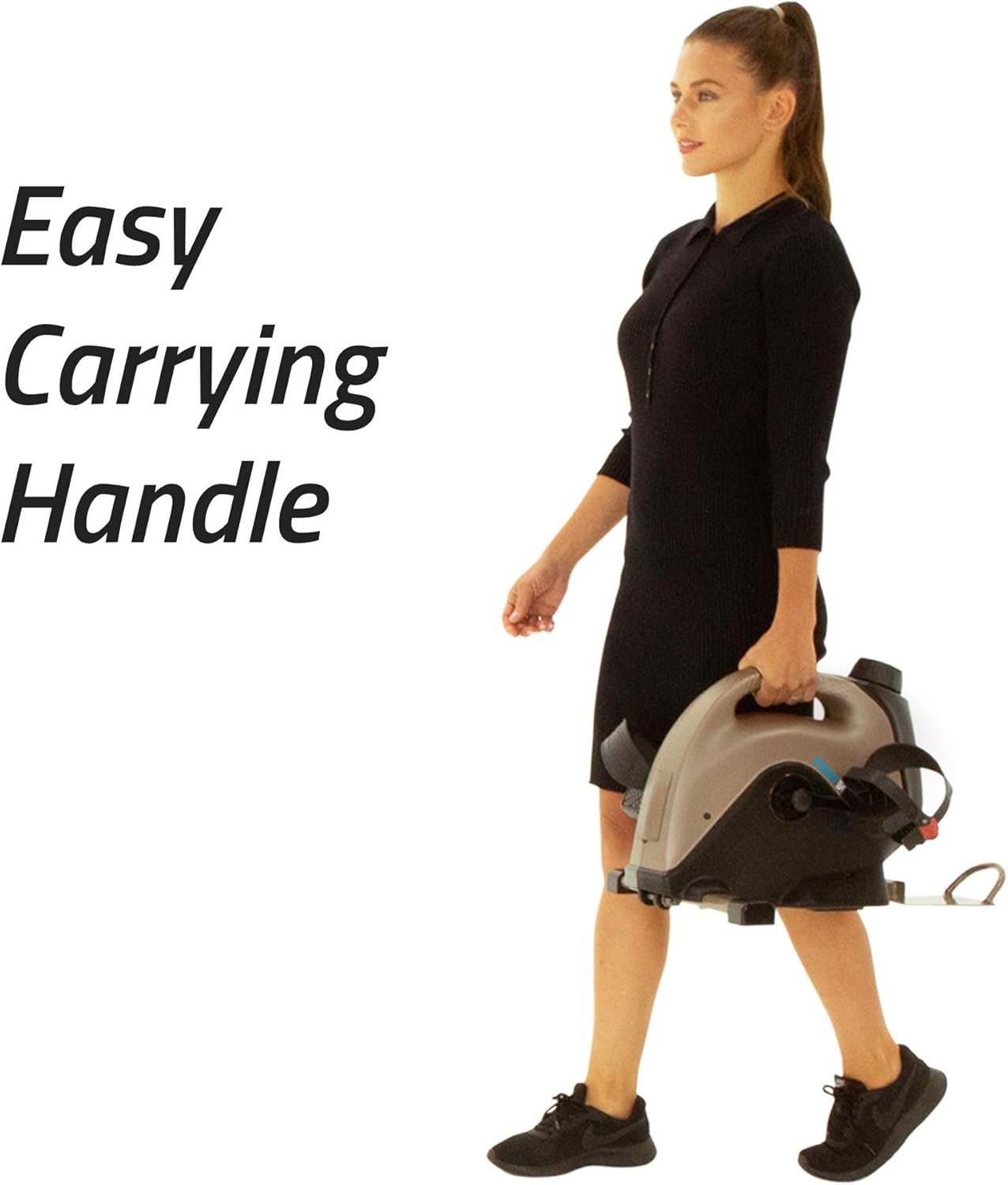 EXERPEUTIC Bicicleta estática Bluetooth para debajo del escritorio con gancho extensible para silla para todas las alturas de usuario y aplicación