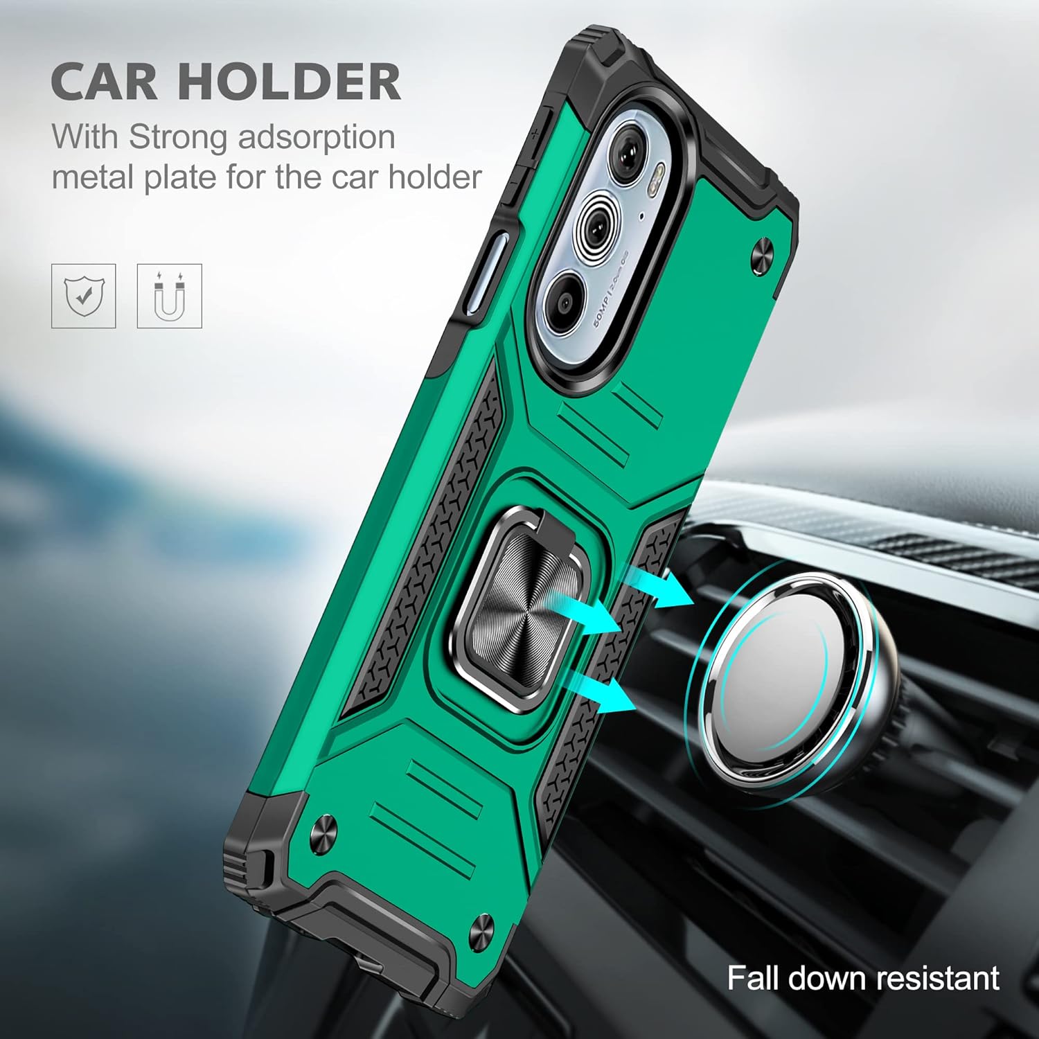 YmhxcY Funda para Moto G 5G 2022, Moto G 5G 2022 con protector de pantalla HD, con soporte giratorio, función atril, antideslizante, híbrida