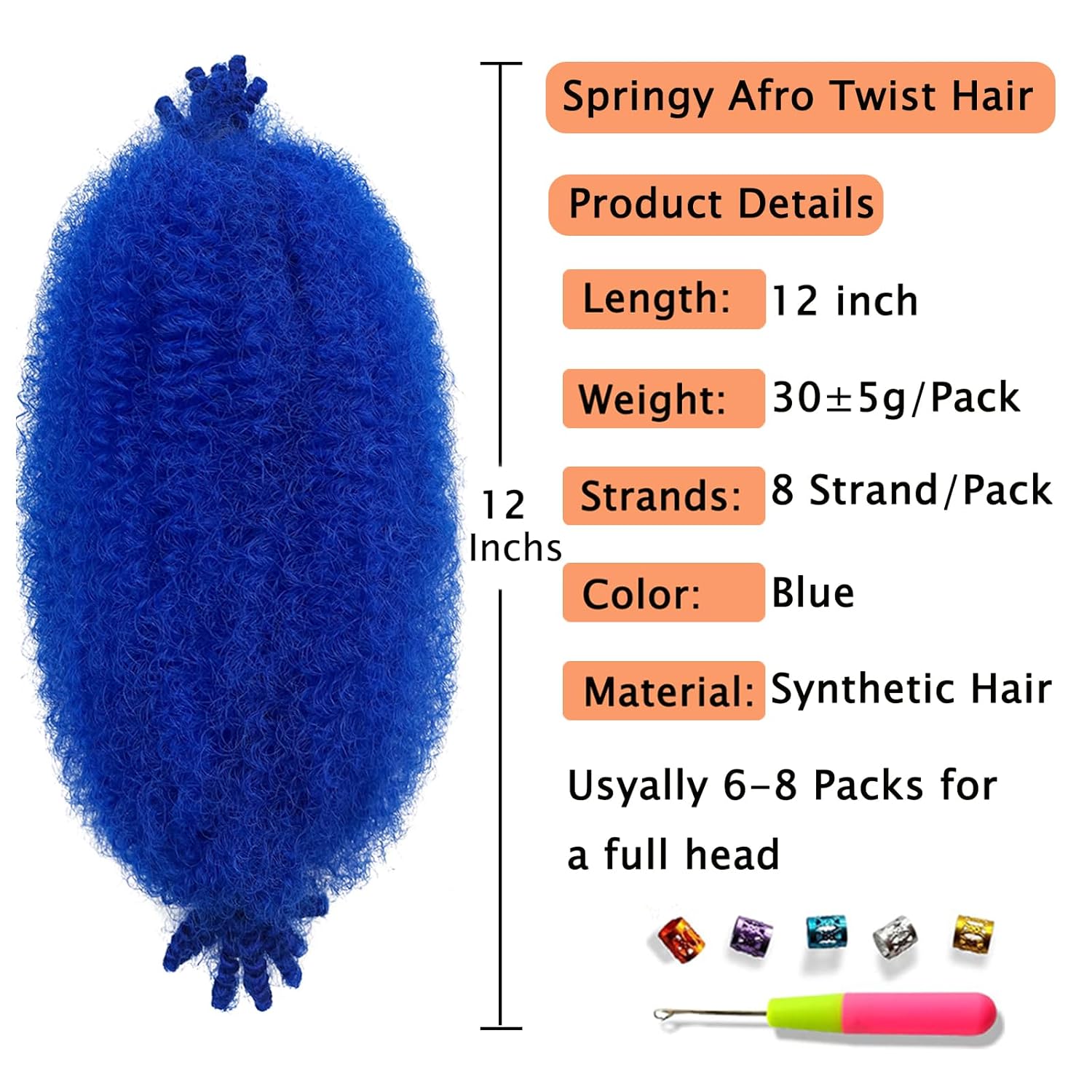 3 paquetes de cabello rizado afro trenzado sintético Marley Twist de 12 pulgadas, extensiones de cabello rizado para trenzas suaves de mariposa,