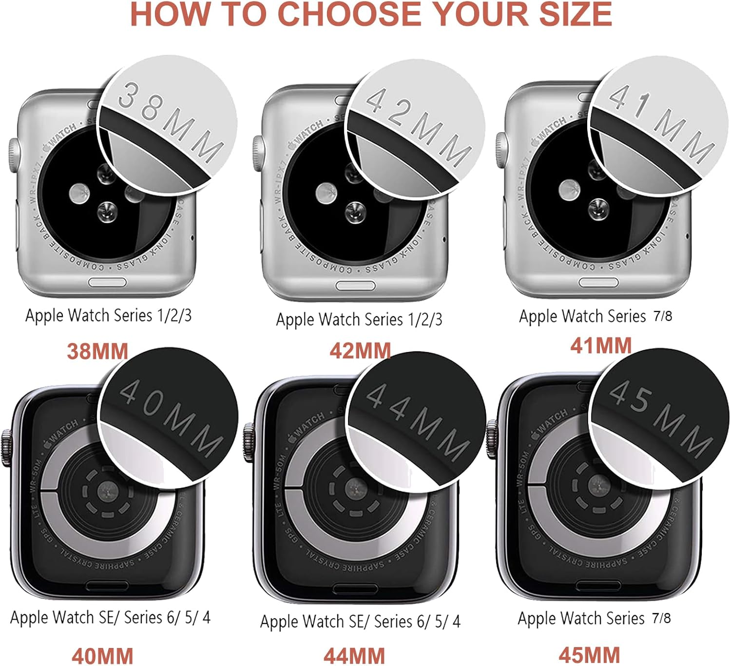 Mugust Funda de reloj de 1.732 pulgadas compatible con Apple Watch SESE2Series 6Series 5Series 4, suave, flexible, ultrafina, brillante, poliuretano