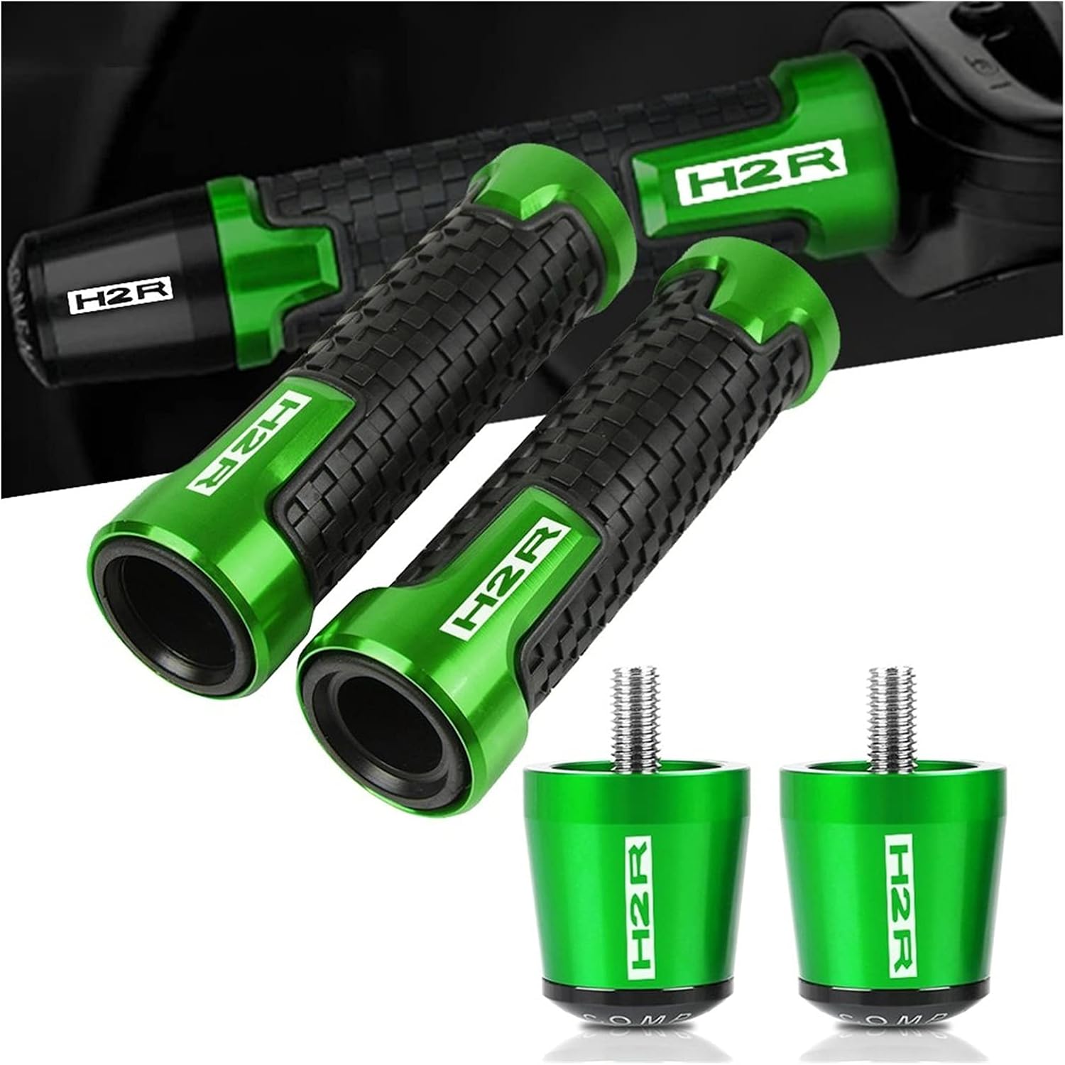 Handlebar Grips for Kawasaki H2R H2 R 2014-2021 2015 2016 2017 2018 2019 2020 Motorcycle 78″ 22MM Handlebar Grip Handle Bar Motorbike Grips End