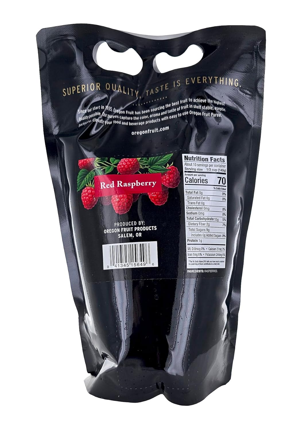 Puré de fruta de frambuesa roja Productos de frutas de Oregon para vino, cerveza Mead y base Mohito Vejiga de 49 oz