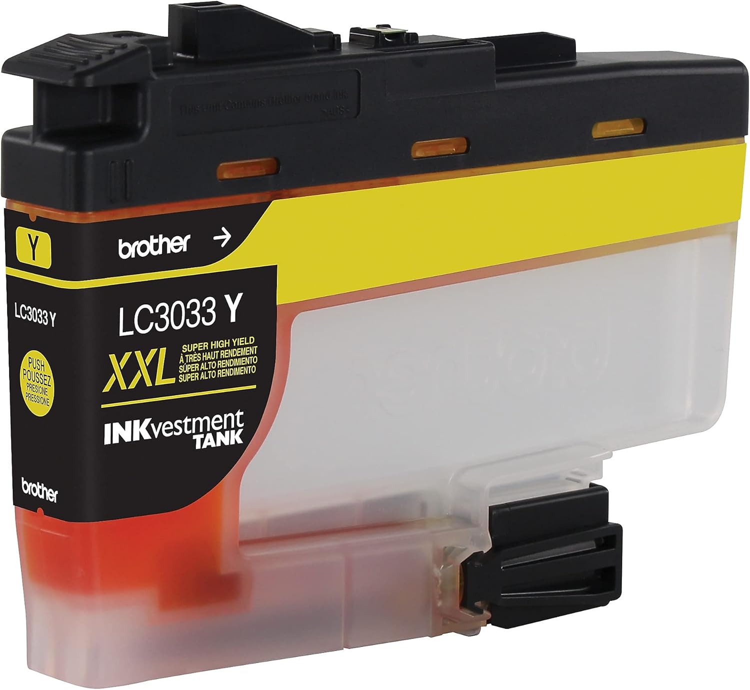 Brother LC3033Y, cartucho de tinta de tanque de tinta amarillo de alto rendimiento, rendimiento de página de hasta 1,500 páginas, LC3033, cartucho