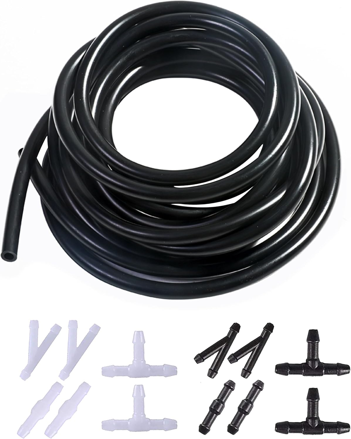 Kit de manguera para lavaparabrisas, incluye manguera de líquido de lavadora de 13.1 ft y 12 conectores de manguera, accesorios de automóvil,