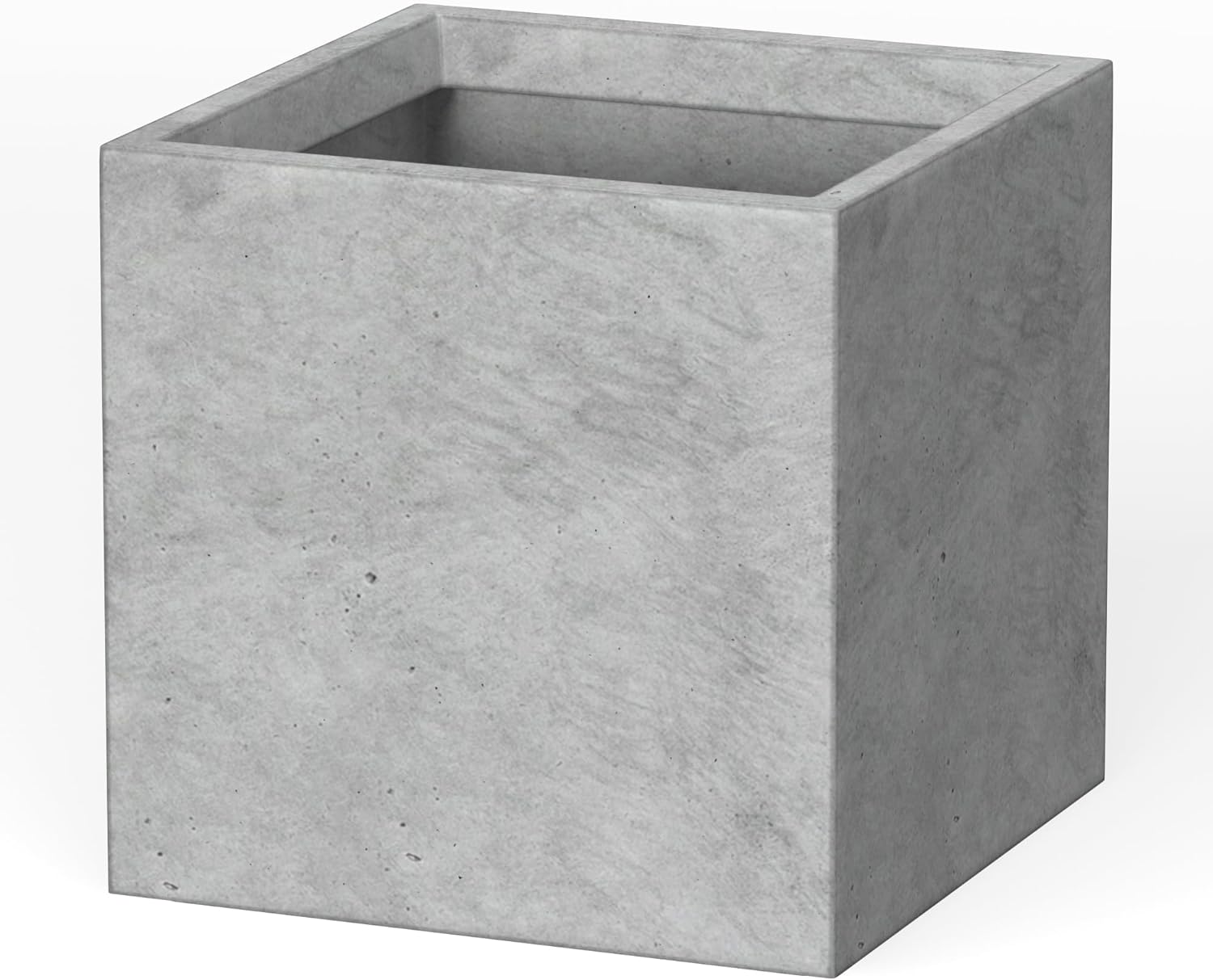 Kante Maceta cuadrada de hormigón de 10 pulgadas para exteriores, interiores, patio, jardín, maceta grande con orificio de drenaje y tapón de goma,