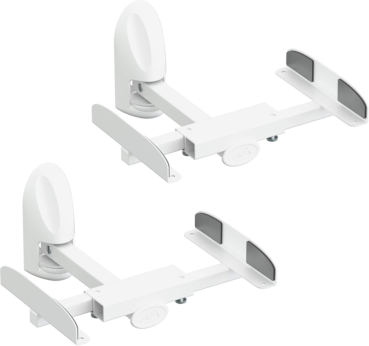 AVF Soportes de altavoz de sujeción lateral de acero tradicional en blanco (juego de 2)