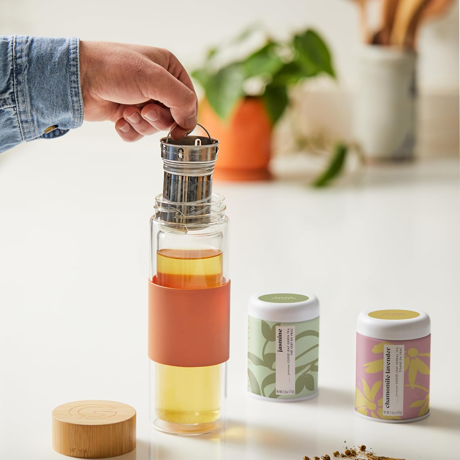 To-Go – Vaso de té verde azulado oscuro, 13.5 onzas