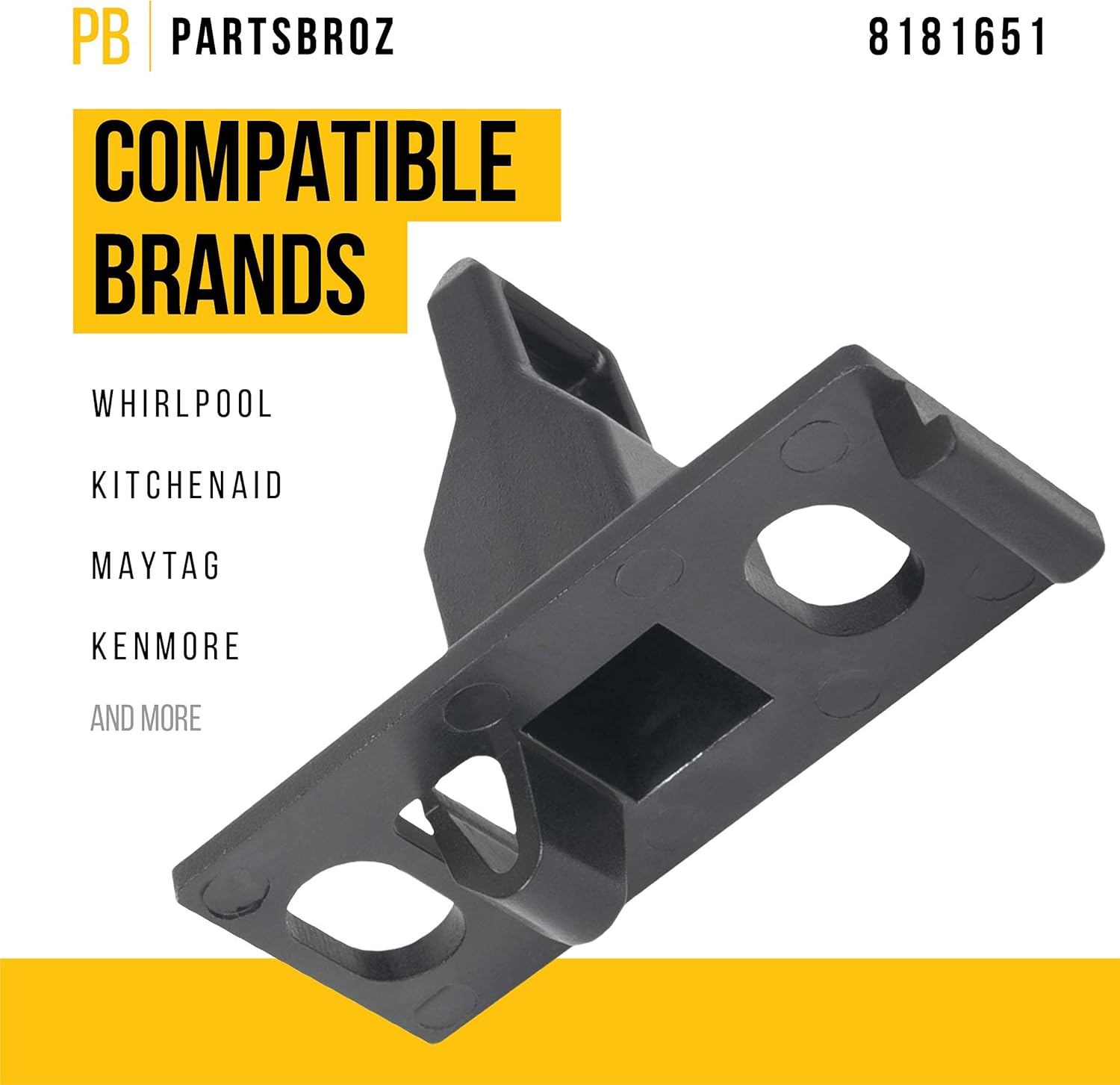 PartsBroz 8181651 – Golpe de puerta para lavadoras Whirlpool (reemplaza los números de pieza WP8181651, AP6011711 y PS11744910