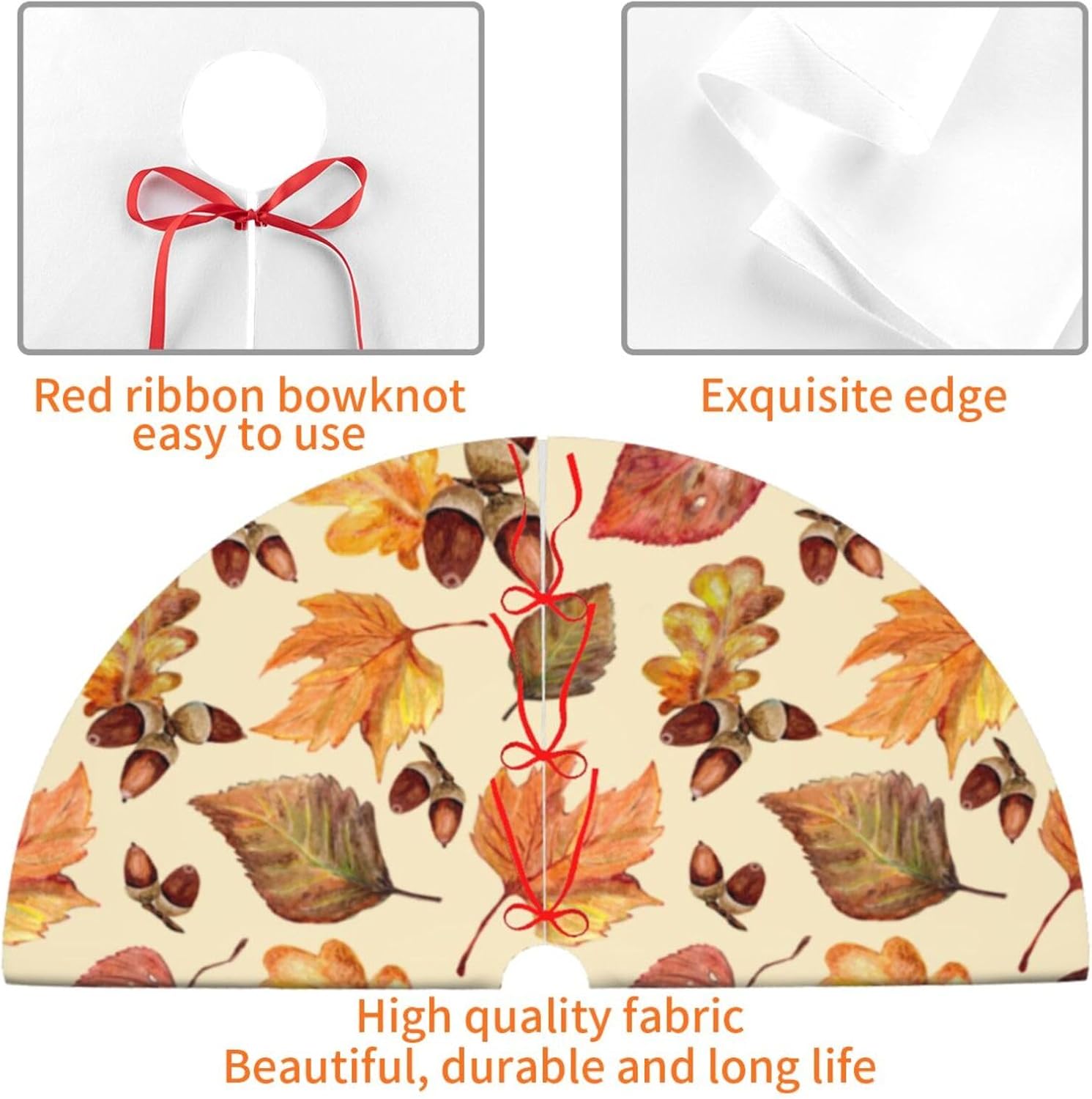 Tapete de 36 pulgadas para falda de árbol de Navidad de cosecha de otoño, suministros divertidos de decoración de fiesta para Navidad, Halloween,