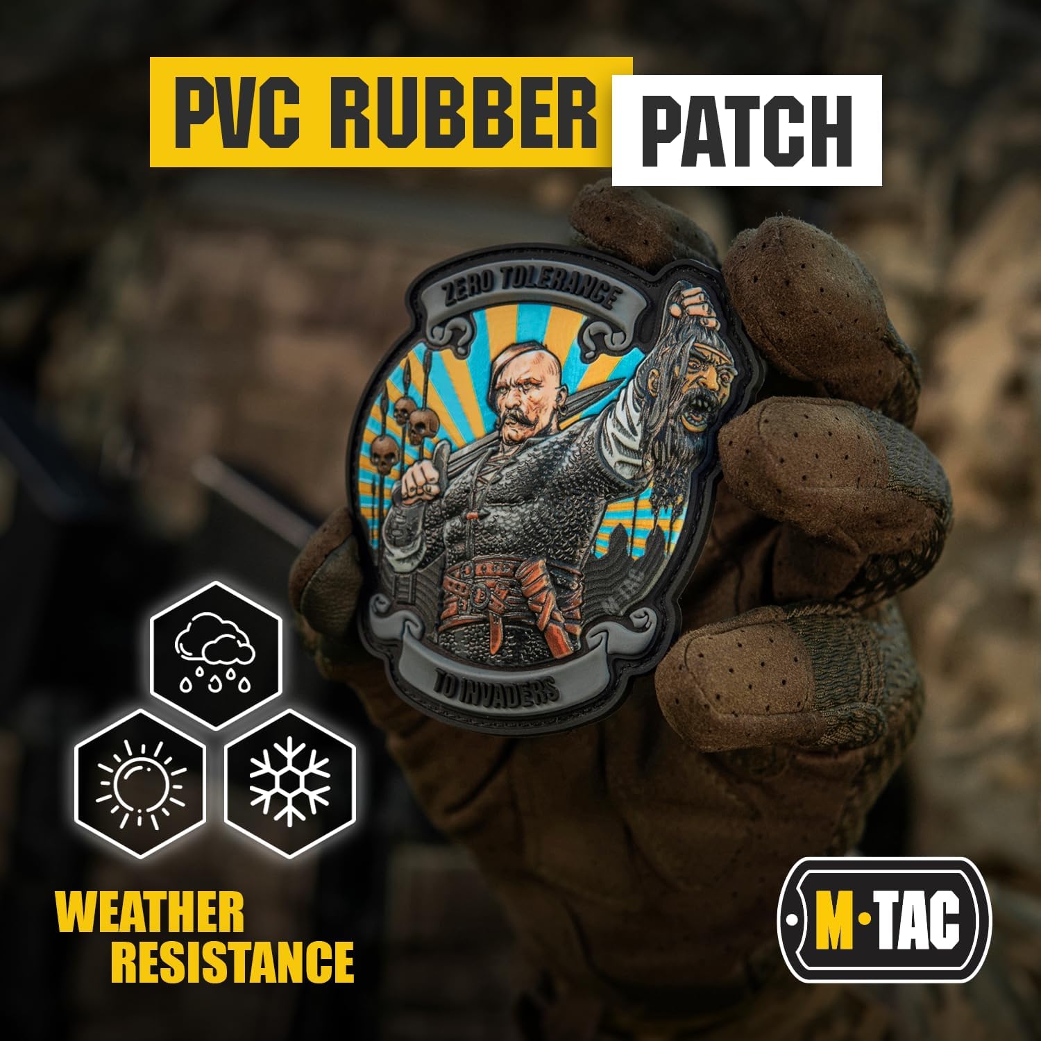 M-Tac Morale Patch Zero Tolerance – Parches de PVC para chalecos, mochilas, sombreros, parche militar táctico con cierre de gancho en el respaldo