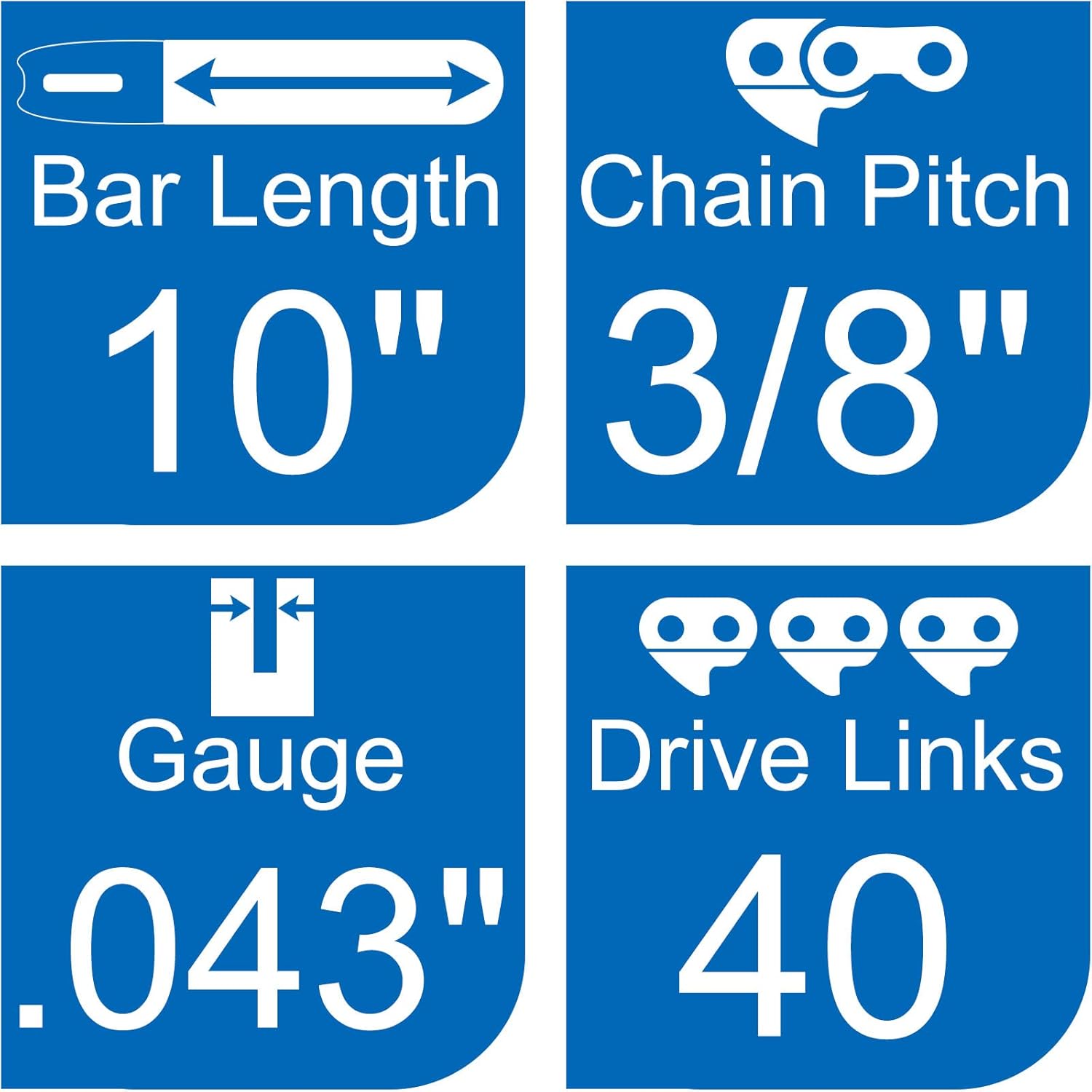 3 cadenas de motosierra de 10 pulgadas, cadena de repuesto para motosierra inalámbrica Black & Decker LCS1020 LCS1020B 20V Max, cadena de 10