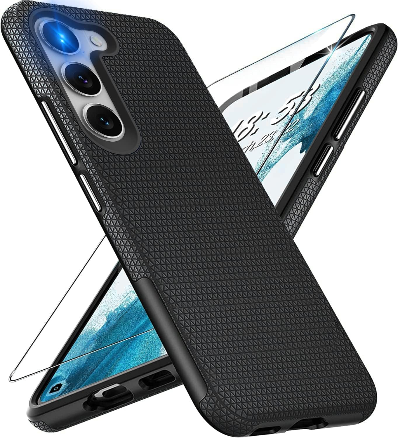 Fangroney Funda para Samsung Galaxy S23 5G protección contra caídas de grado militar para Galaxy S23 1Pack protector de pantalla de vidrio templado