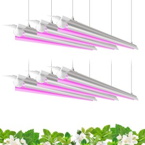 Barrina Luz LED de crecimiento, 252 W (6 x 42 W) 4 pies T8, espectro completo, forma de V con reflector, diseño enlazable, luces de plantas para Barrina Luz LED de crecimiento, 252 W (6 x 42 W) 4 pies T8, espectro completo, forma de V con reflector, diseño enlazable, luces de plantas para