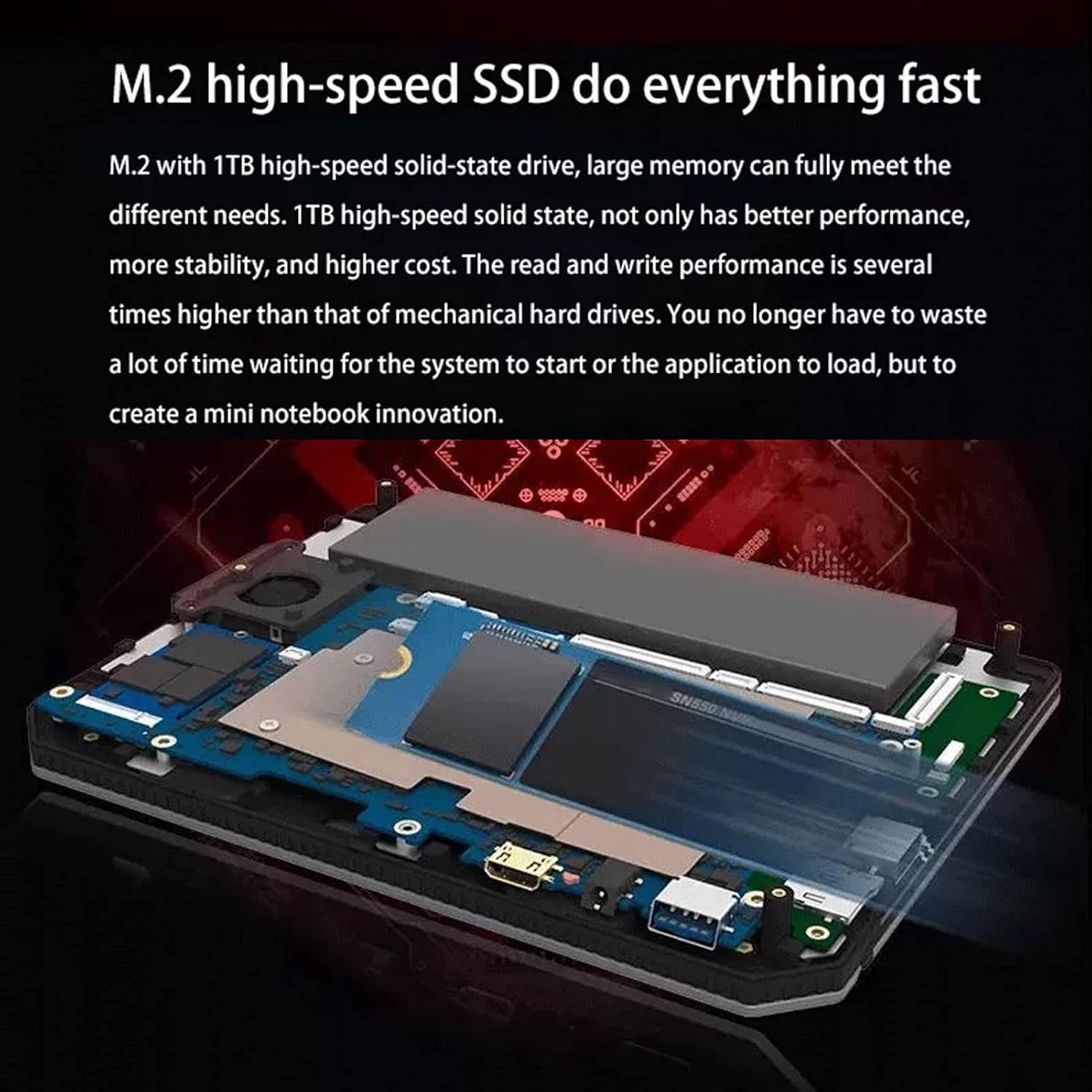 Zunate Mini portátil Win 10, pantalla táctil de 7.0 pulgadas, mini portátil industrial CPU J4105, micro PC RAM de 12 GB, WiFi de doble banda,