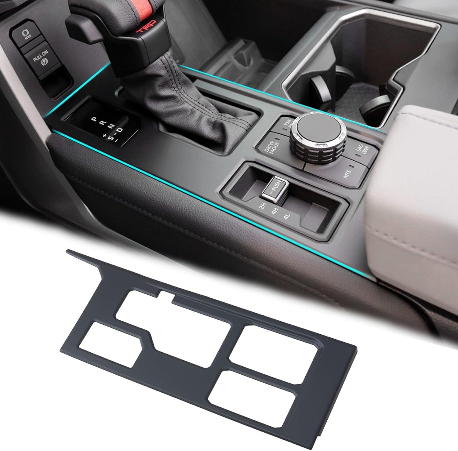 JDMCAR Cubierta de panel de palanca de cambios de control central compatible con accesorios Toyota TundraSequoia 2022 2023 2024, control de palanca