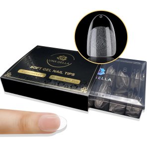 UNA GELLA Puntas de uñas de gel suave, 240 uñas cortas redondas a presión, 12 tamaños ovalados, uñas postizas de almendra, extensión de uñas de UNA GELLA Puntas de uñas de gel suave, 240 uñas cortas redondas a presión, 12 tamaños ovalados, uñas postizas de almendra, extensión de uñas de
