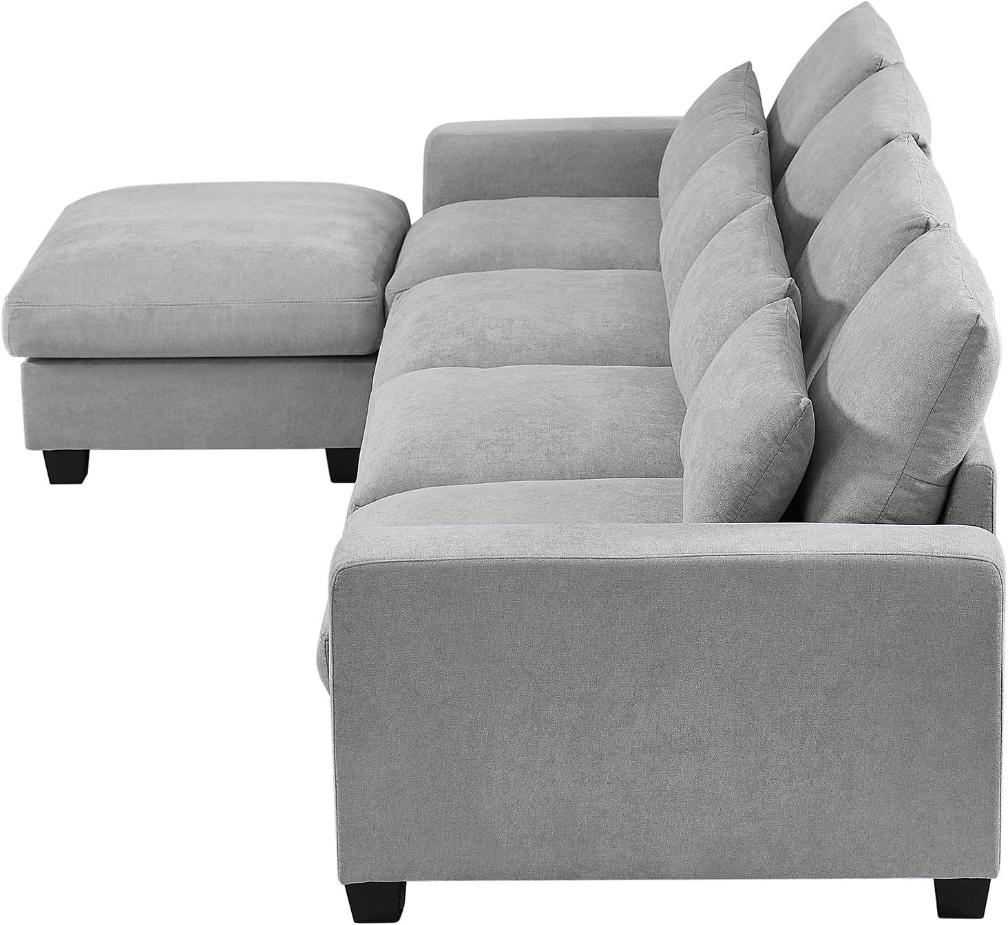 Sofá modular tapizado con 4 almohadas de cintura para el hogar, oficina, apartamento, sala de estar, sofá esquinero en forma de L y sofá movible