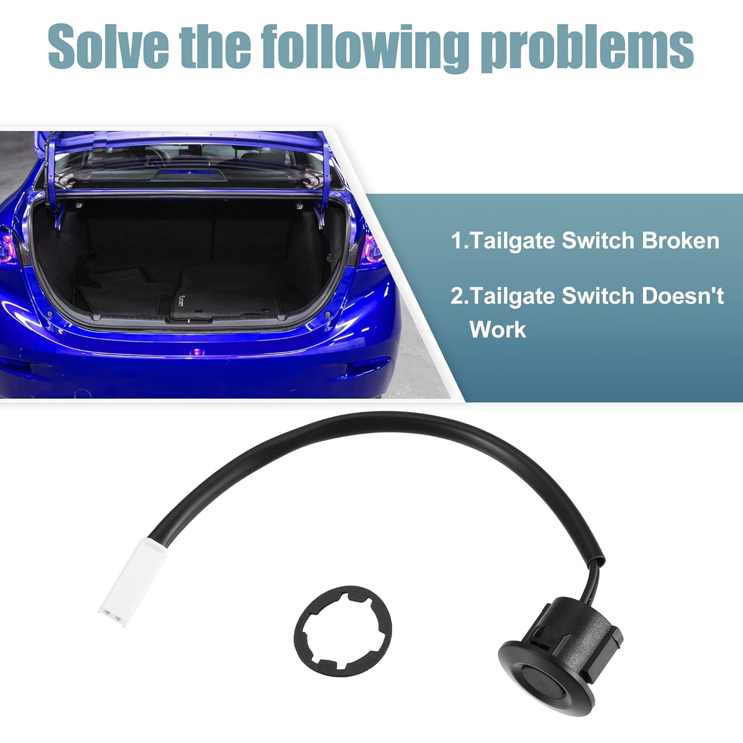 X AUTOHAUX BBN9624B0C08 Interruptor de bloqueo del maletero de la puerta trasera para Mazda 3 2010 2011 2012 2013 Puerta trasera Elevador Tronco