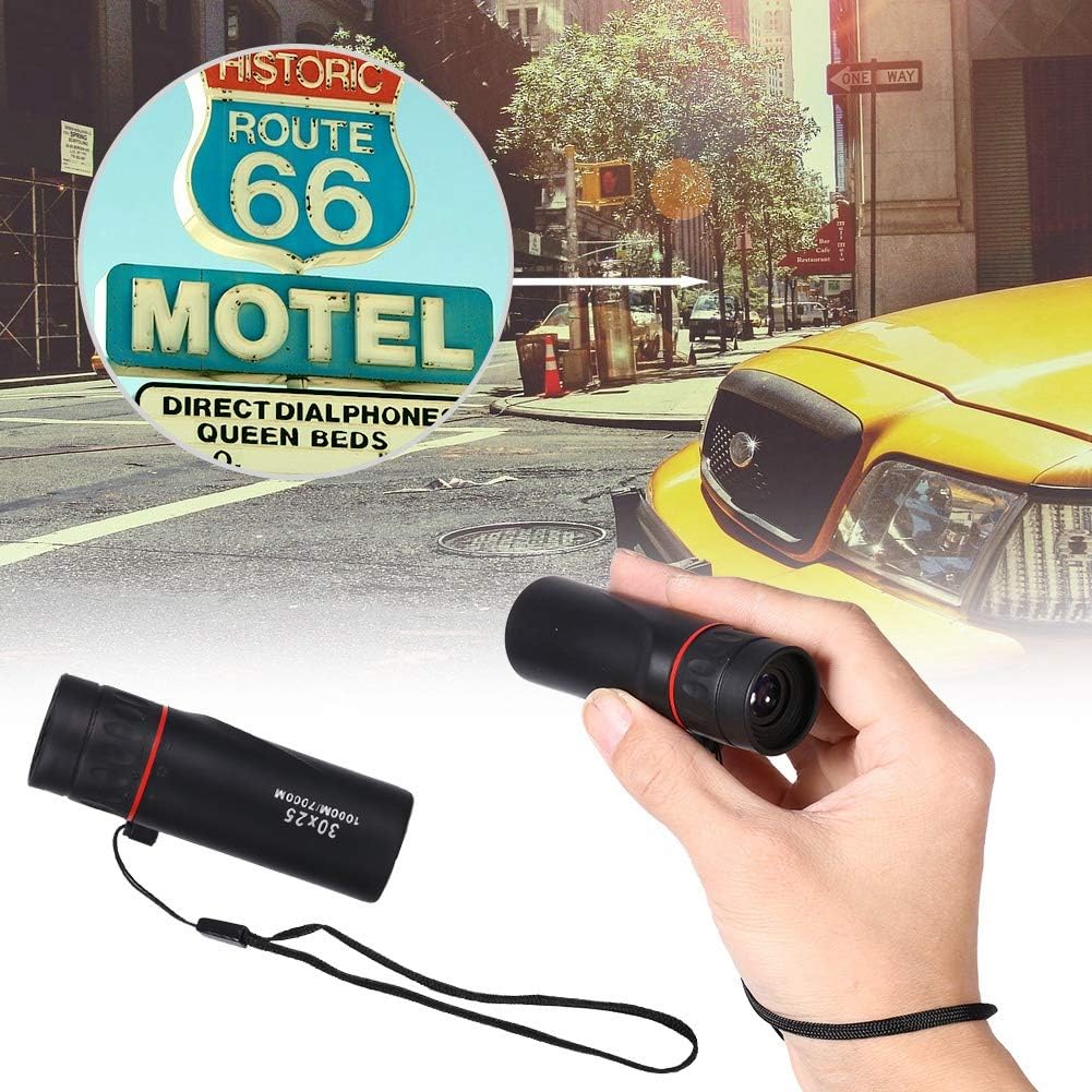 Monoculares telescopio, 30 x 25 impermeable, negro, monoculares ópticos con zoom, para eventos deportivos, conciertos, observación de aves, camping,