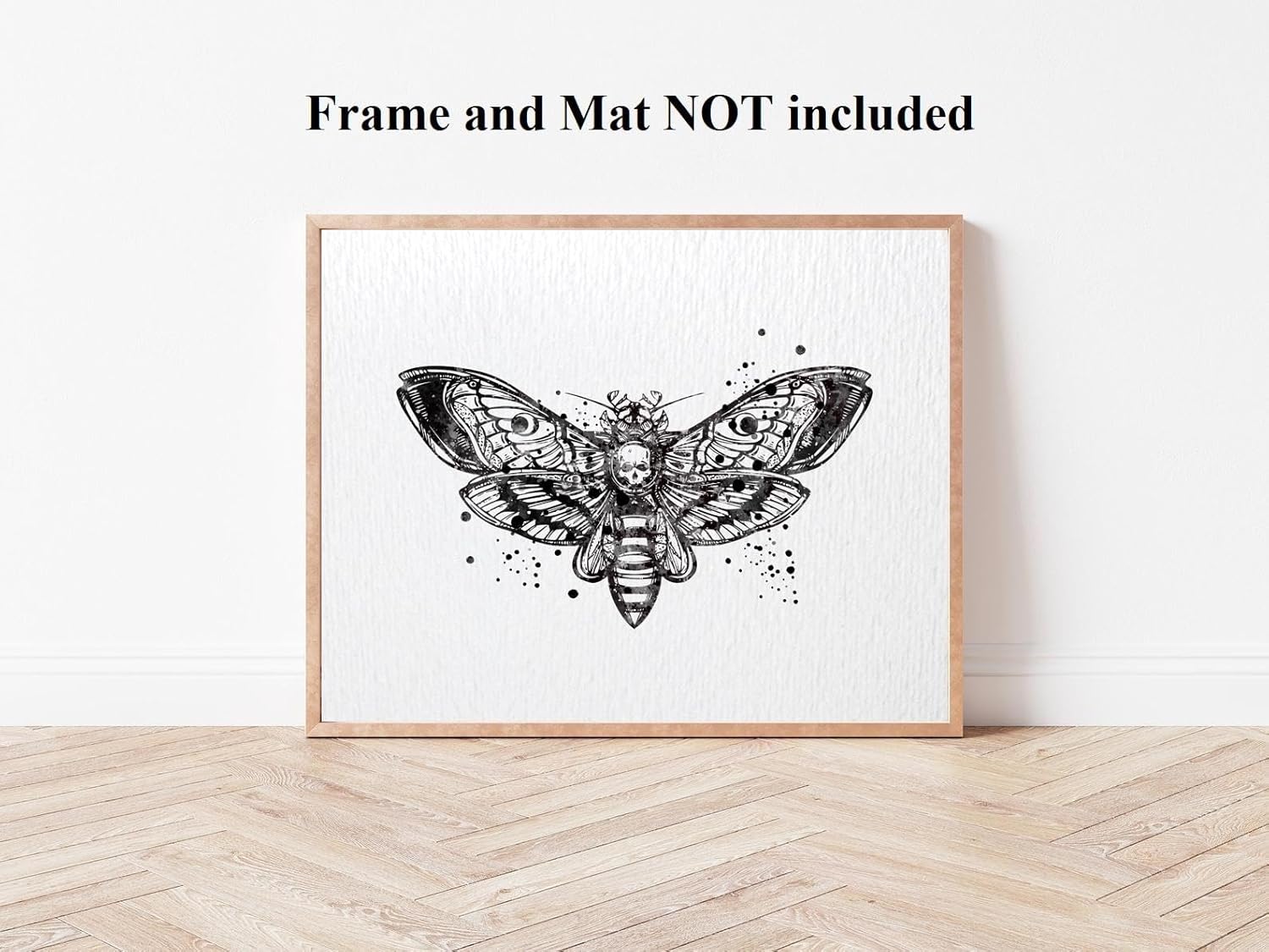 Dignovel Studios 8X10 sin marco cabeza de muerte halcón polilla insecto tótem ciencia animal acuarela arte impresión arte pared guardería niños