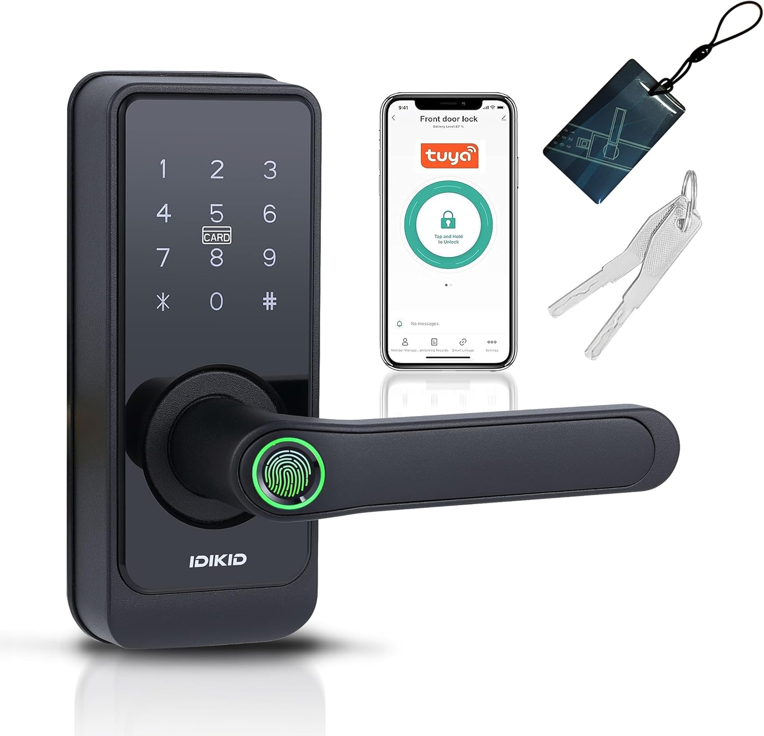 Cerradura de palanca inteligente, cerradura sin llave, cerradura de puerta con teclado de huellas dactilares, cerradura electrónica digital
