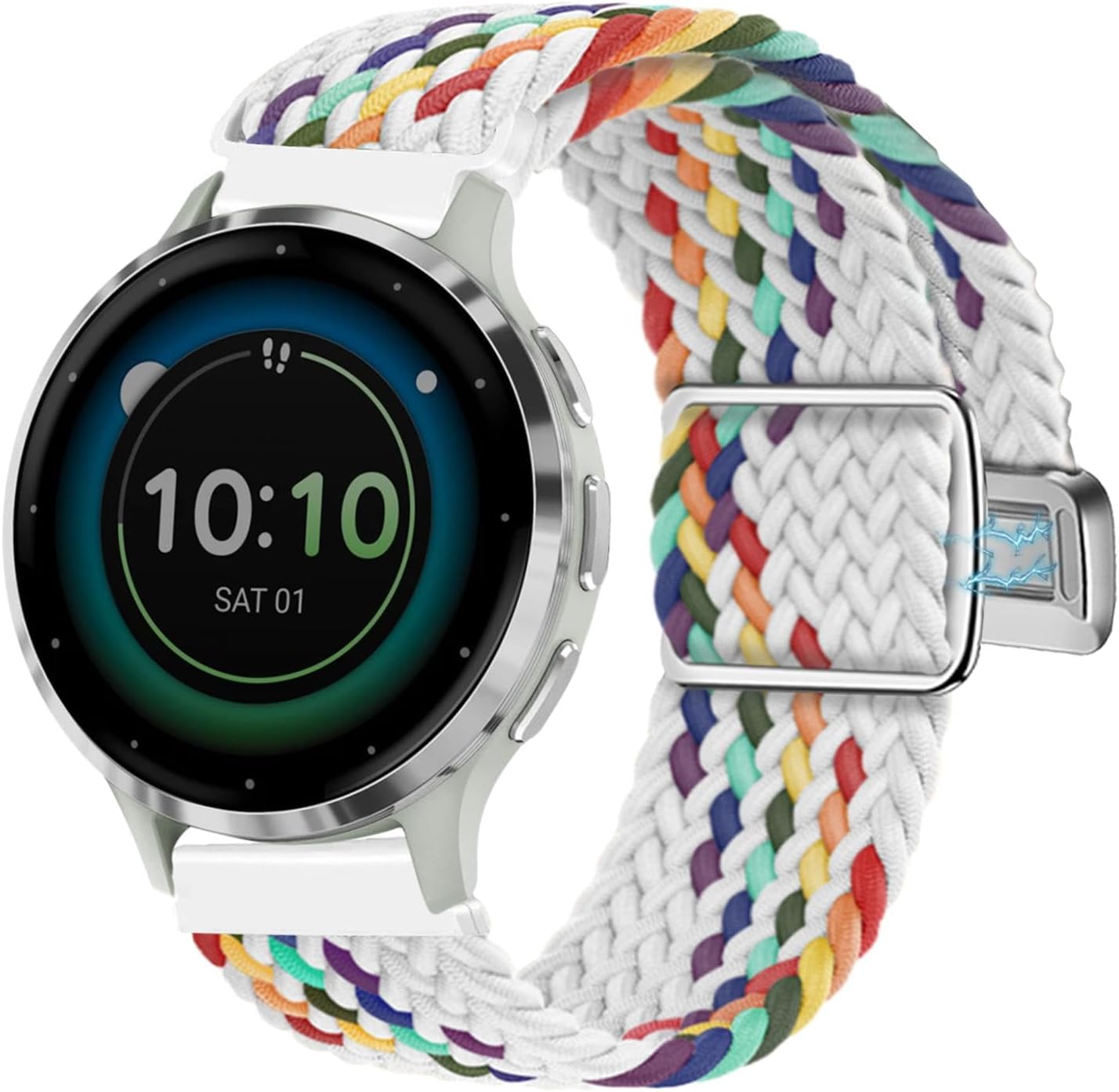 Abanen Correa de reloj trenzada de nailon elástico para Garmin Venu 2S  Vivoactive 4S  Vivomove 3SVenu 3S, correa elástica suave de 0.709 in con