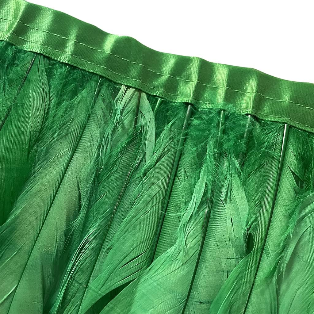 LONDGEN Borde de flecos de plumas de gallo de 12 a 14 pulgadas de ancho para decoración de ropa y boda, fiesta de Halloween, paquete de 1 yarda
